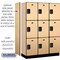 Salsbury Industries 3 Tier Designer Locker, 54"Wx76"Hx18"D, 9 Door, Maple 18-23368MAP - alternate 7